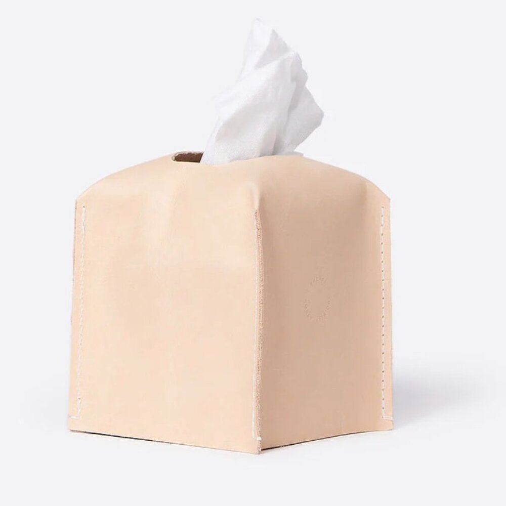 New Amber Interiors Leather Tissue Box
